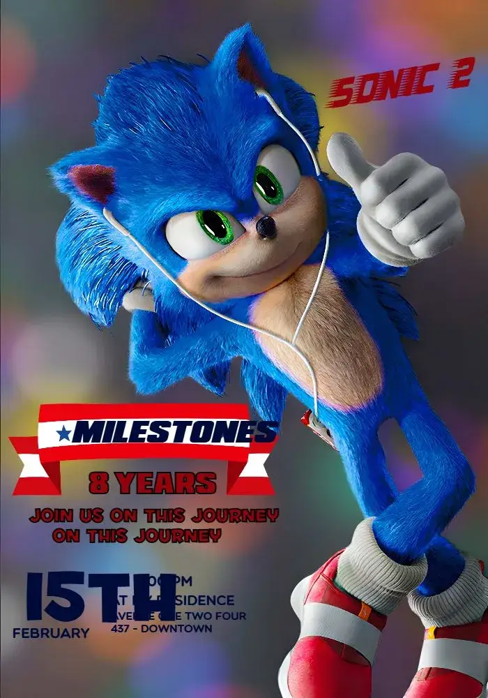 Blue Sonic invitation