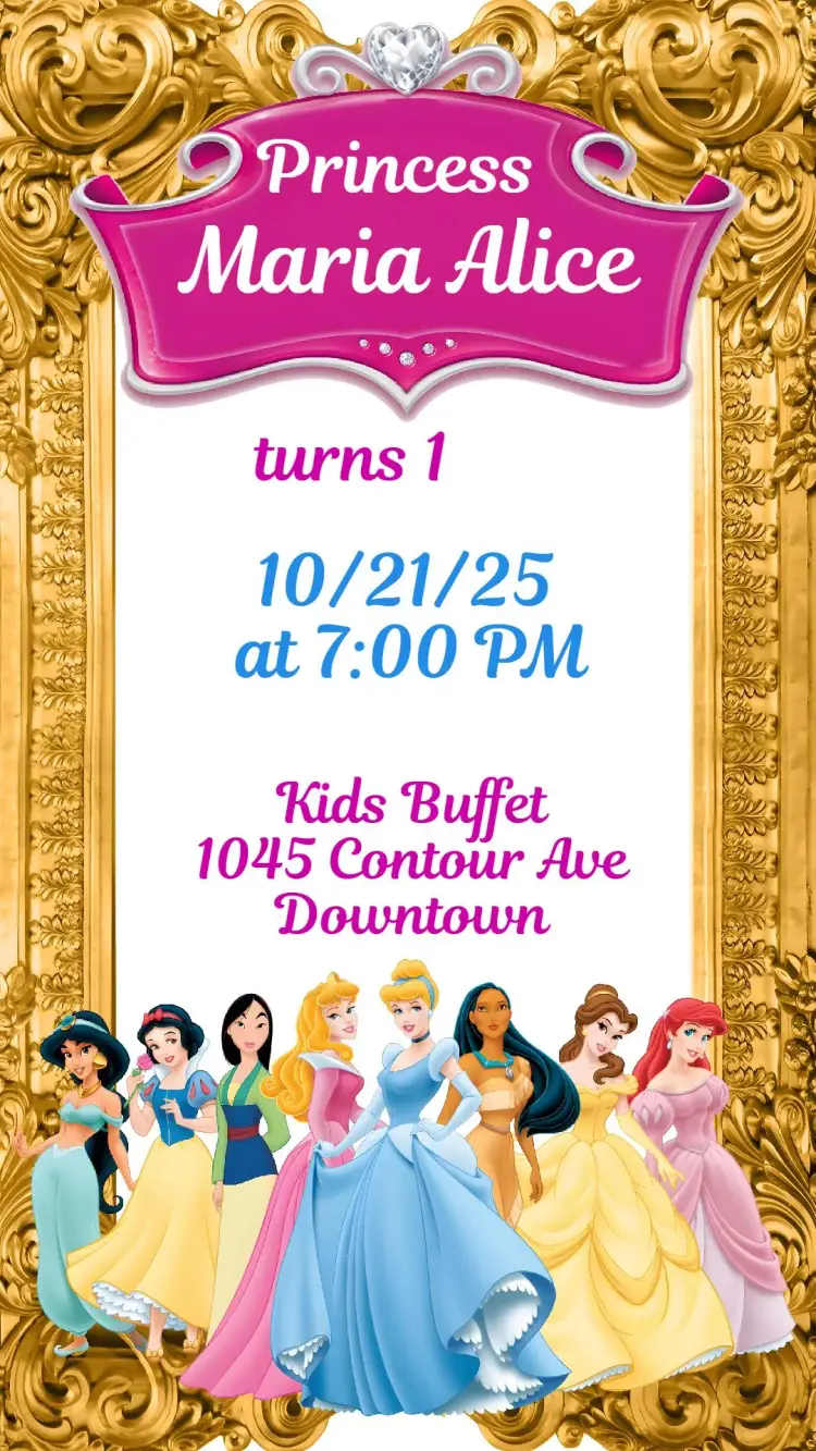 Disney Princesses invitation