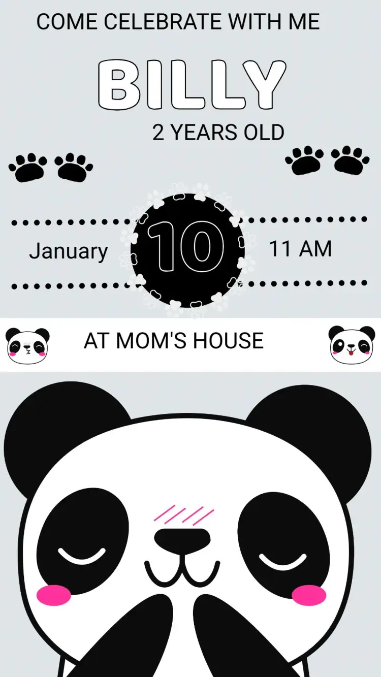 Panda Birthday Invitation
