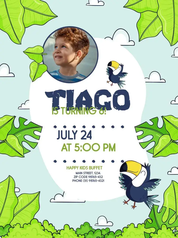 Tropical Children's Celebration invitation