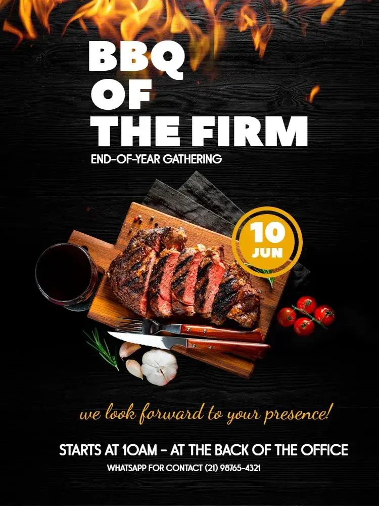 Dark BBQ Company Party invitation