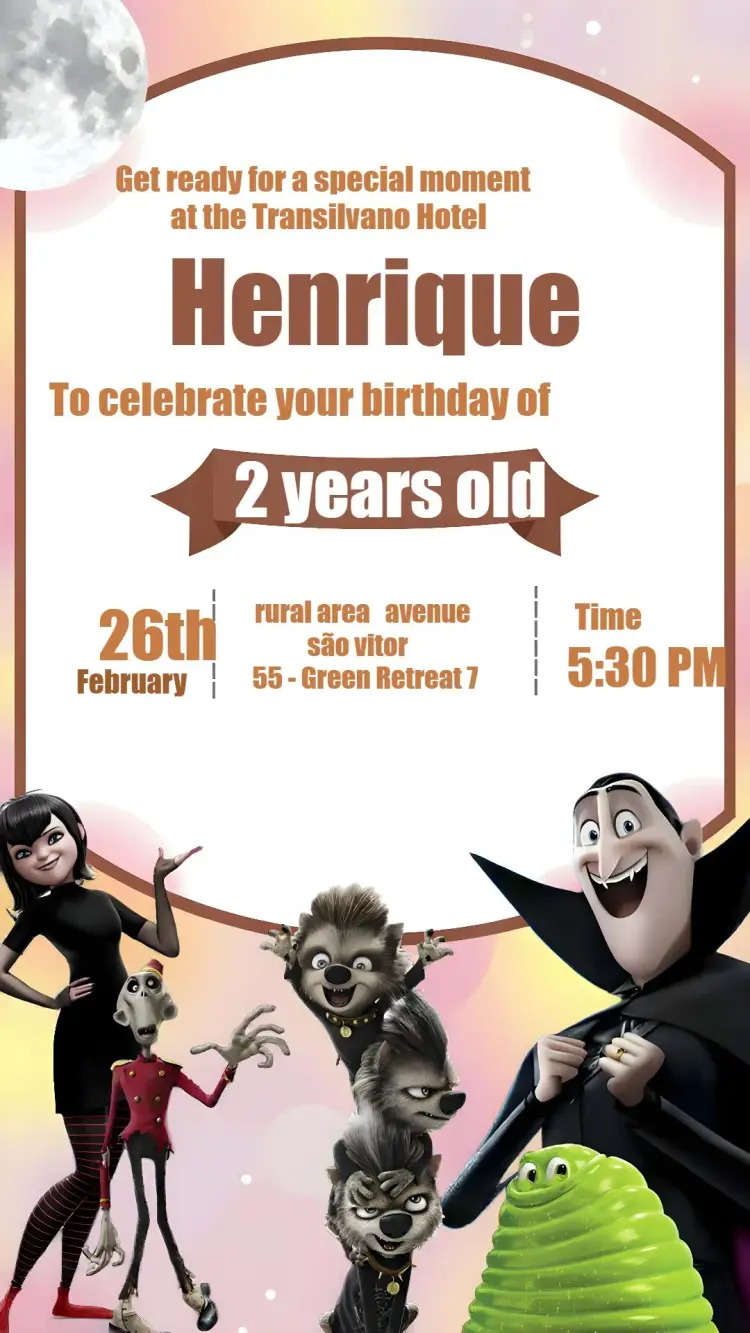 Hotel Transylvania Kids invitation