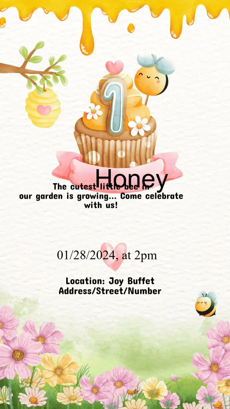 Bee Birthday Invitation