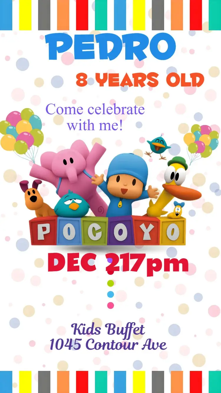 Pocoyo invitation