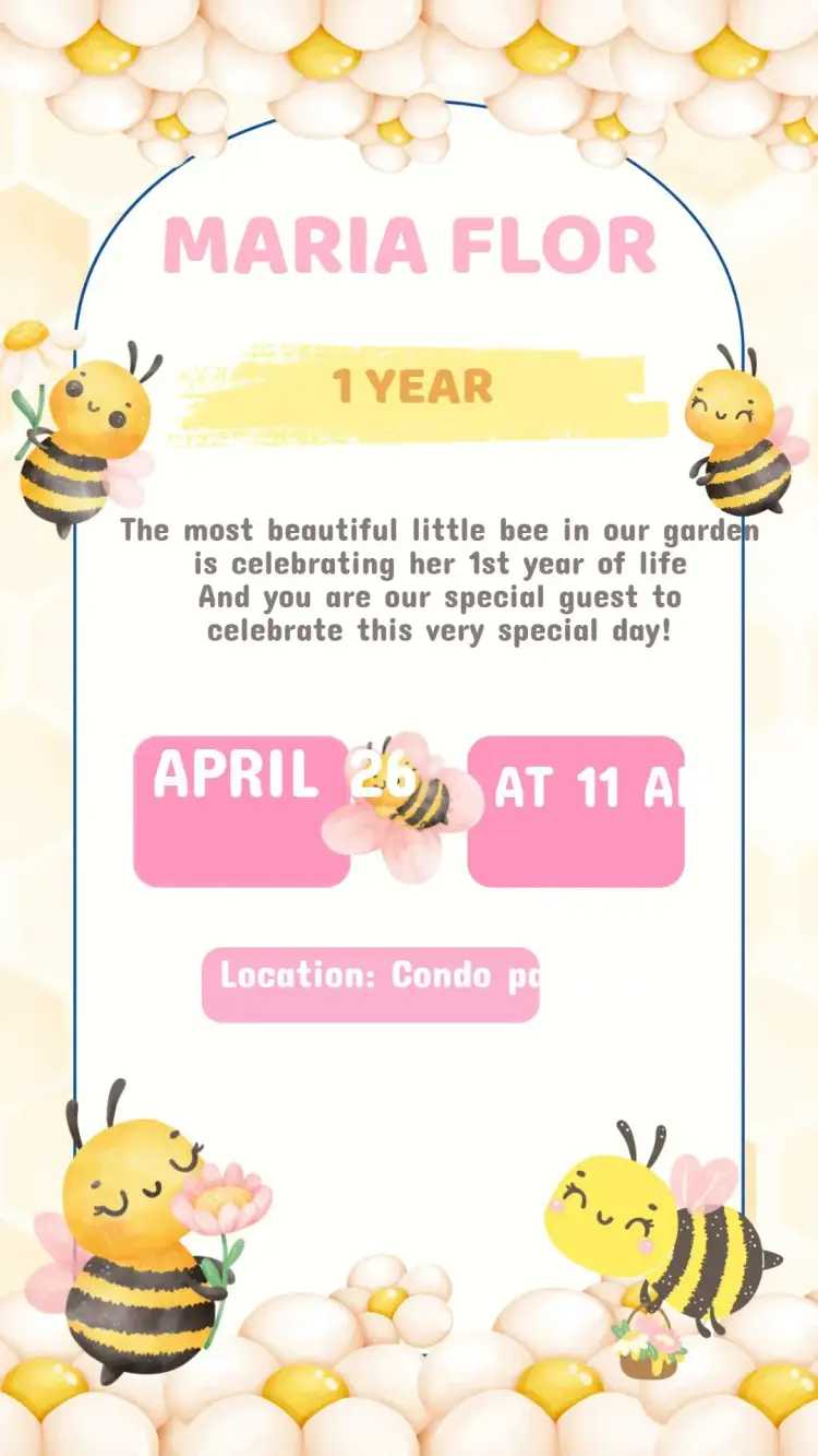 Bumblebee Birthday Invitation