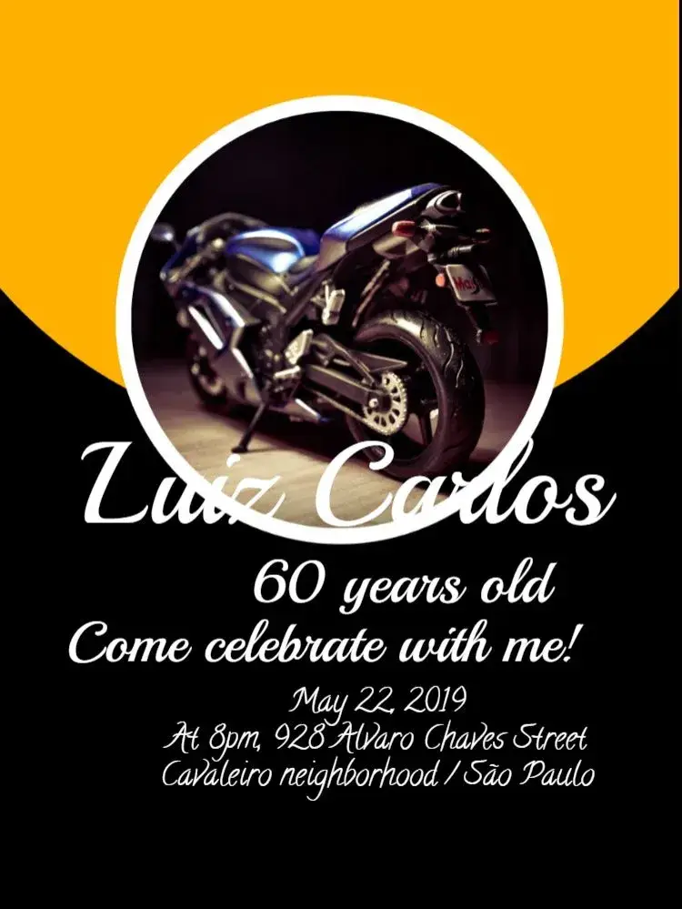 Stylish Dark Motorcycle invitation
