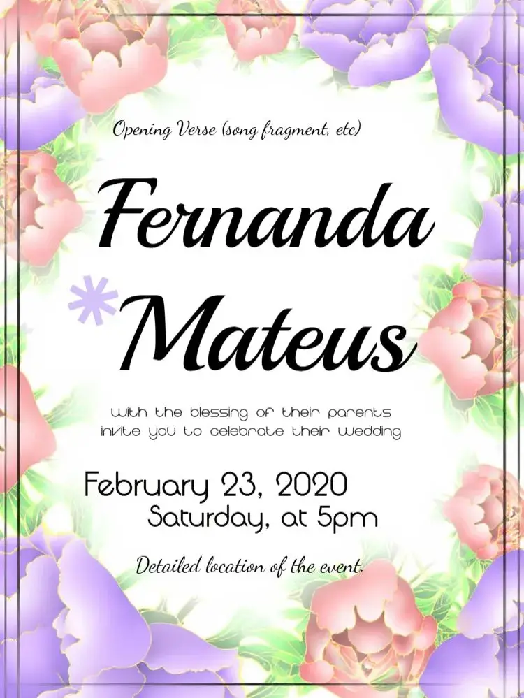 Floral Wedding Engagement invitation