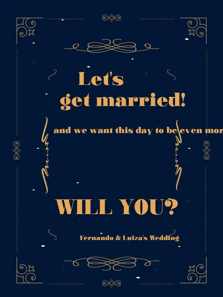 Invitation Wedding For Blue Couple's Godparents – Wedding theme navy blue, gold, sophisticated, contemporary, minimalist