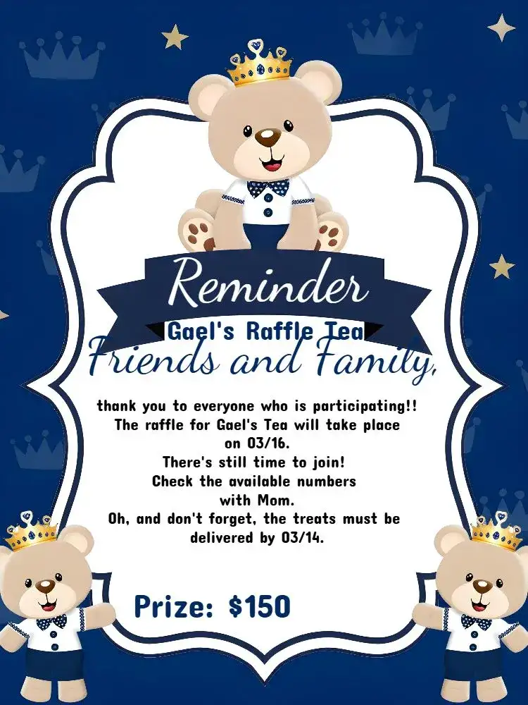 Reminder Of Prince Bear Raffle Tea