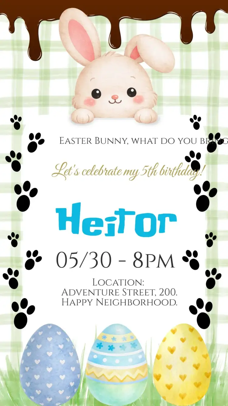 Easter Bunny Digital Invitation