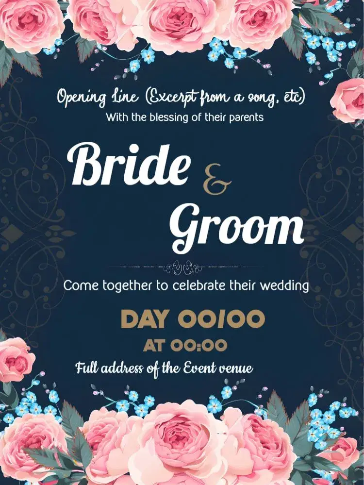 Floral Arabesque Wedding invitation
