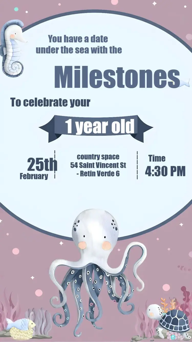 Under the Sea Octopus invitation