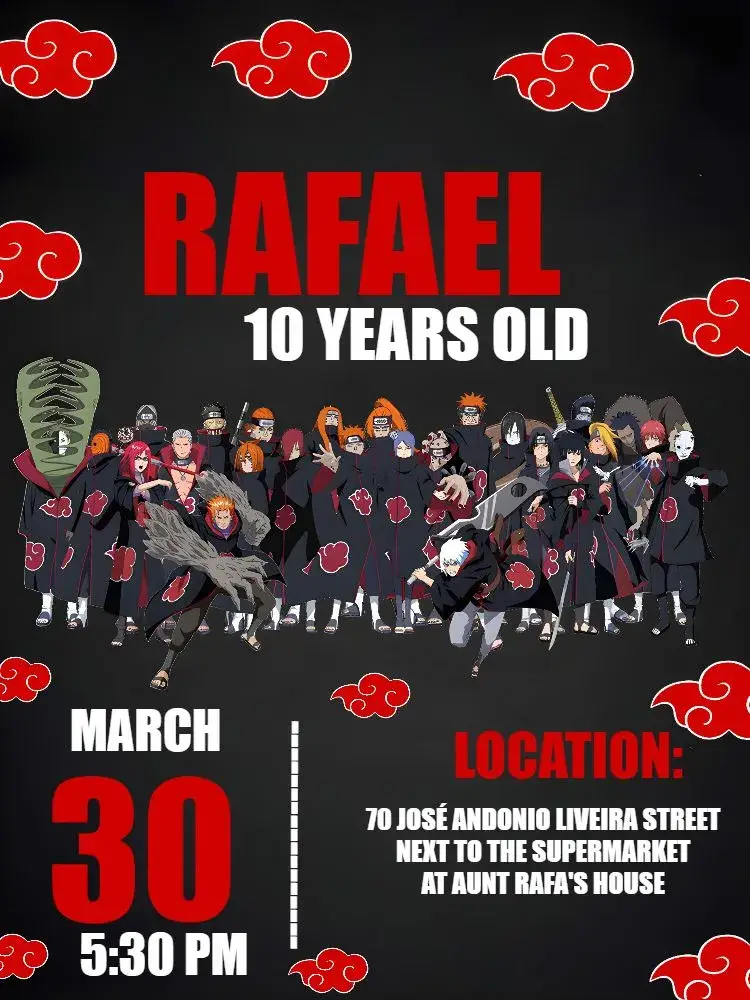Japanese Akatsuki Naruto invitation