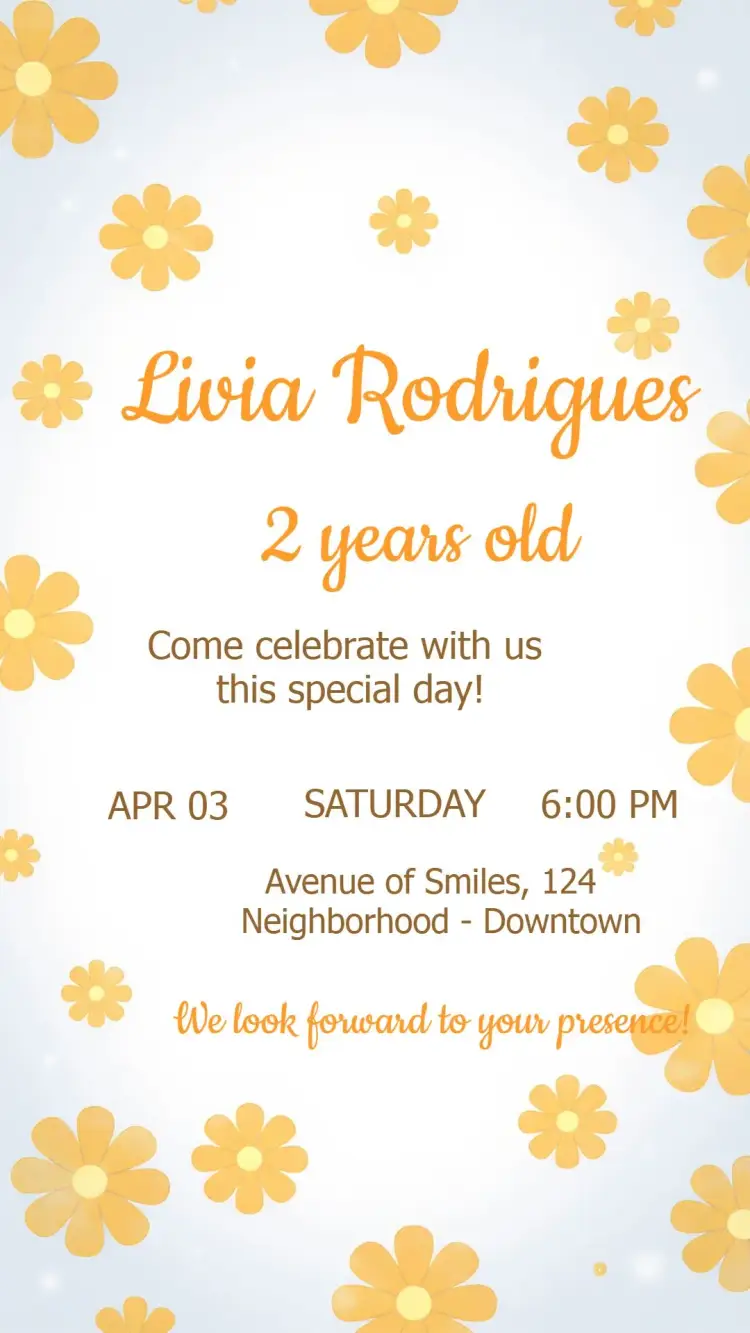 Daisy Floral invitation