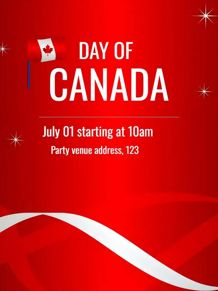 Invitation International Canada Day – Commemorative Dates theme vibrant, modern, minimalist, colorful, inspired by nature, elegant