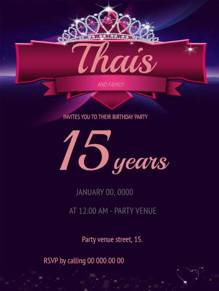 Invitation 15 Years With RSVP Party Invitation – Sweet 15 theme floral, pink, delicate, spring, modern, youthful