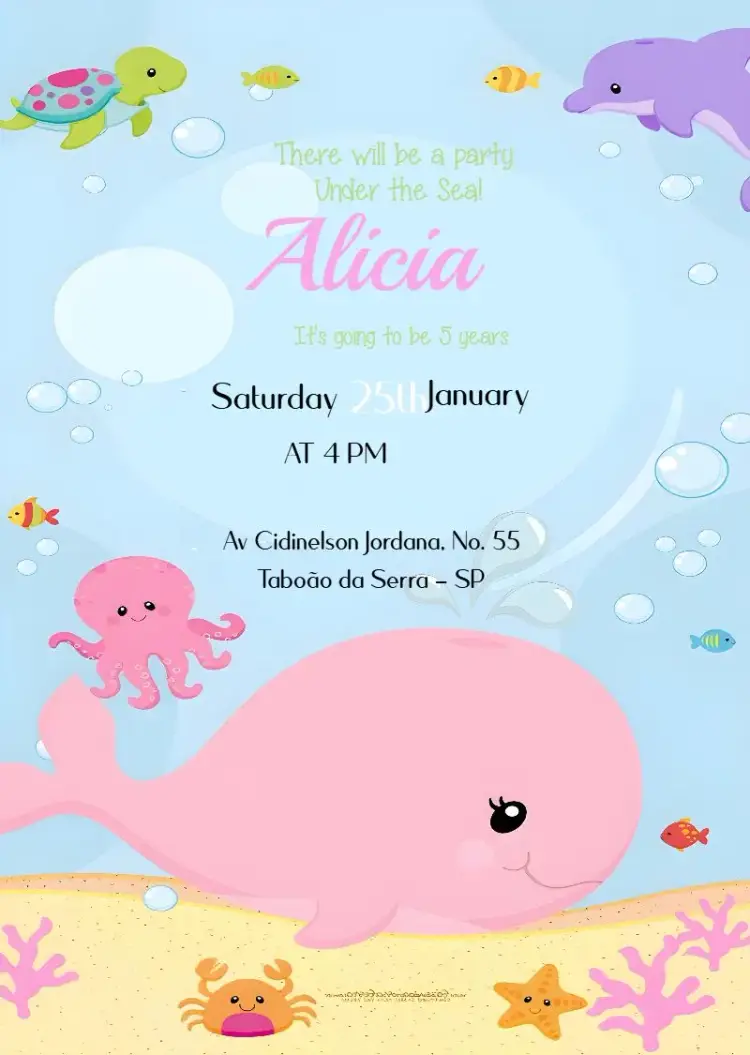 Under the Sea Dolphin invitation
