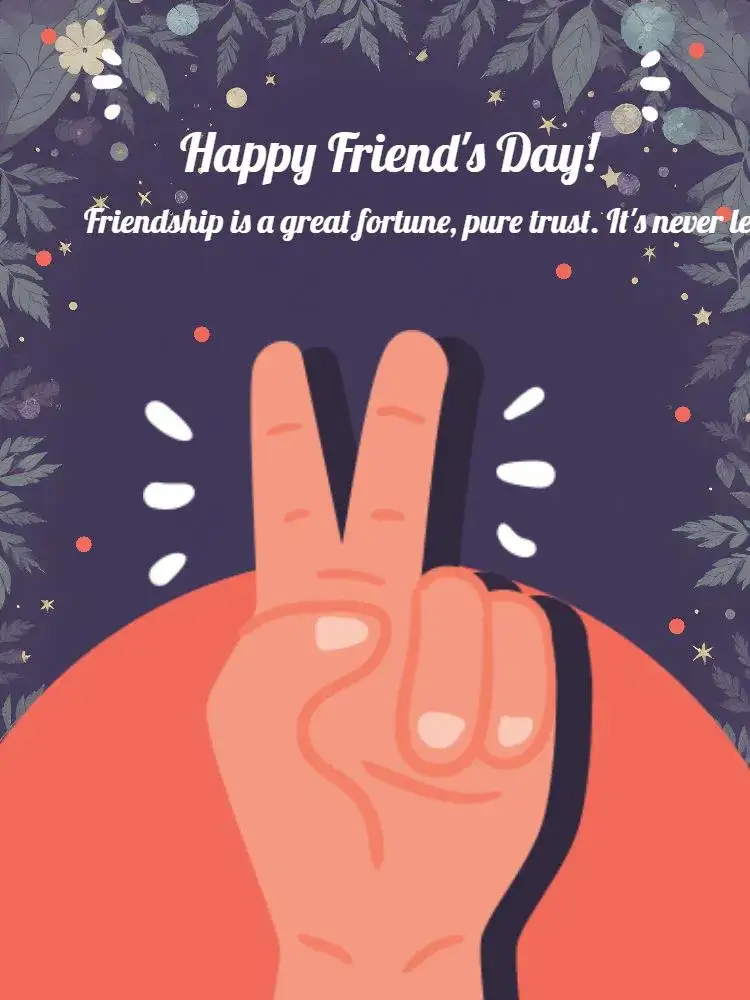Invitation Orange Friend Day Card – Commemorative Dates theme modern, vibrant, colorful, fun, contemporary