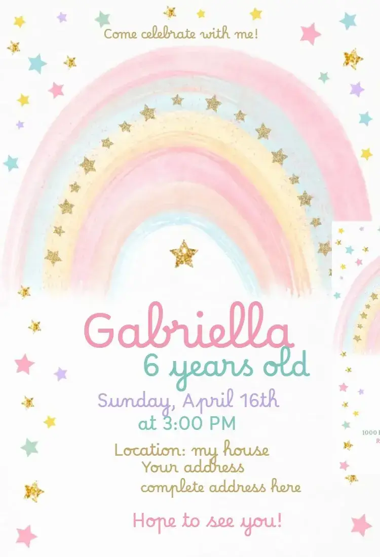 Invite Boho Rainbow editable and customizable