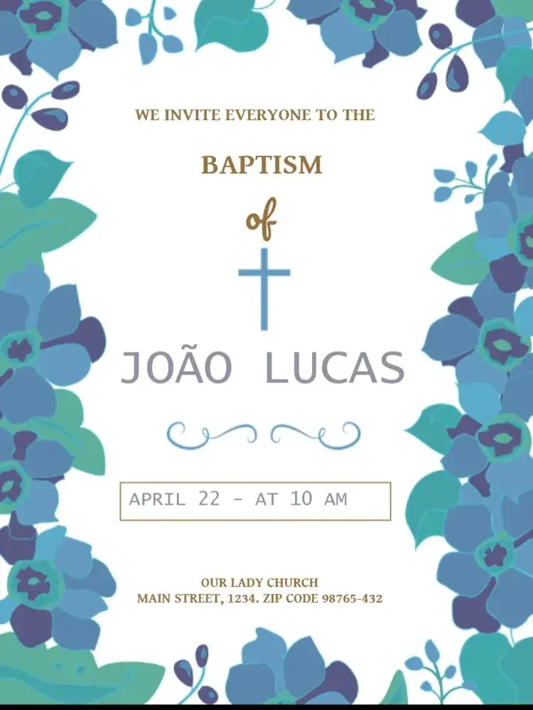 Delicate Baptism Celebration Invitation