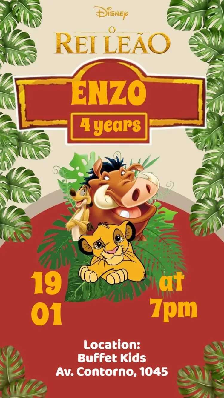 The Lion King invitation