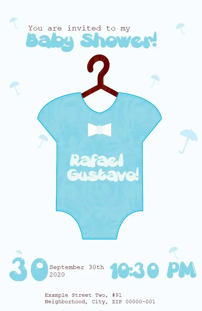 Invitation Baby Shower for Boys – Diaper Shower theme blue, modern, playful, fun, elegant, minimalist