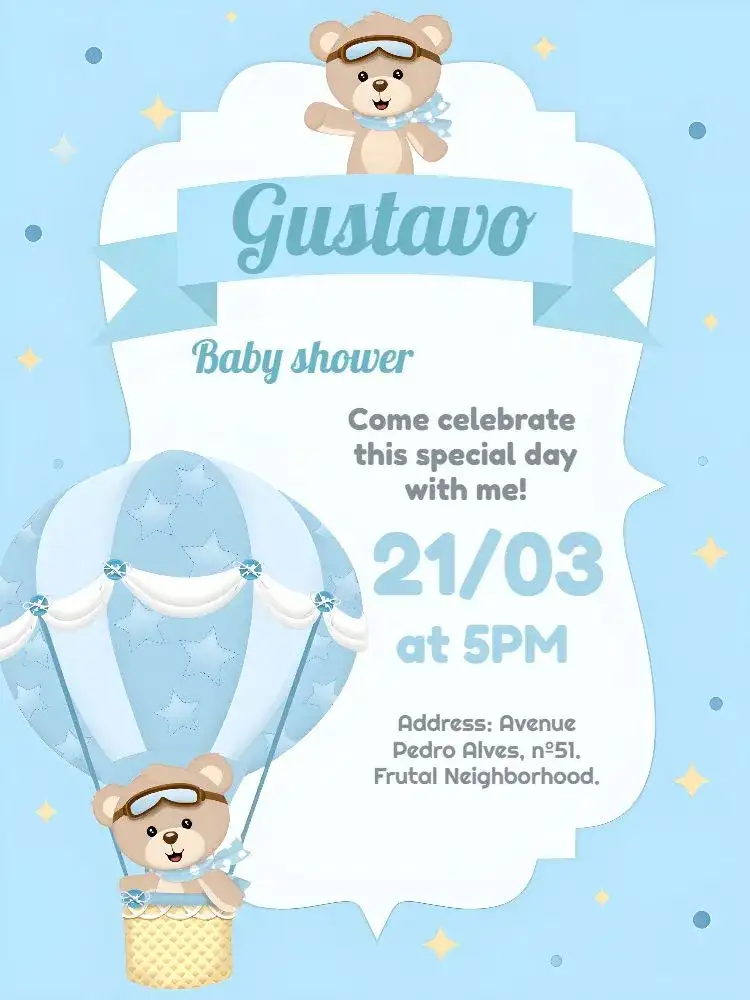 Diaper Shower Aviator Teddy Bear