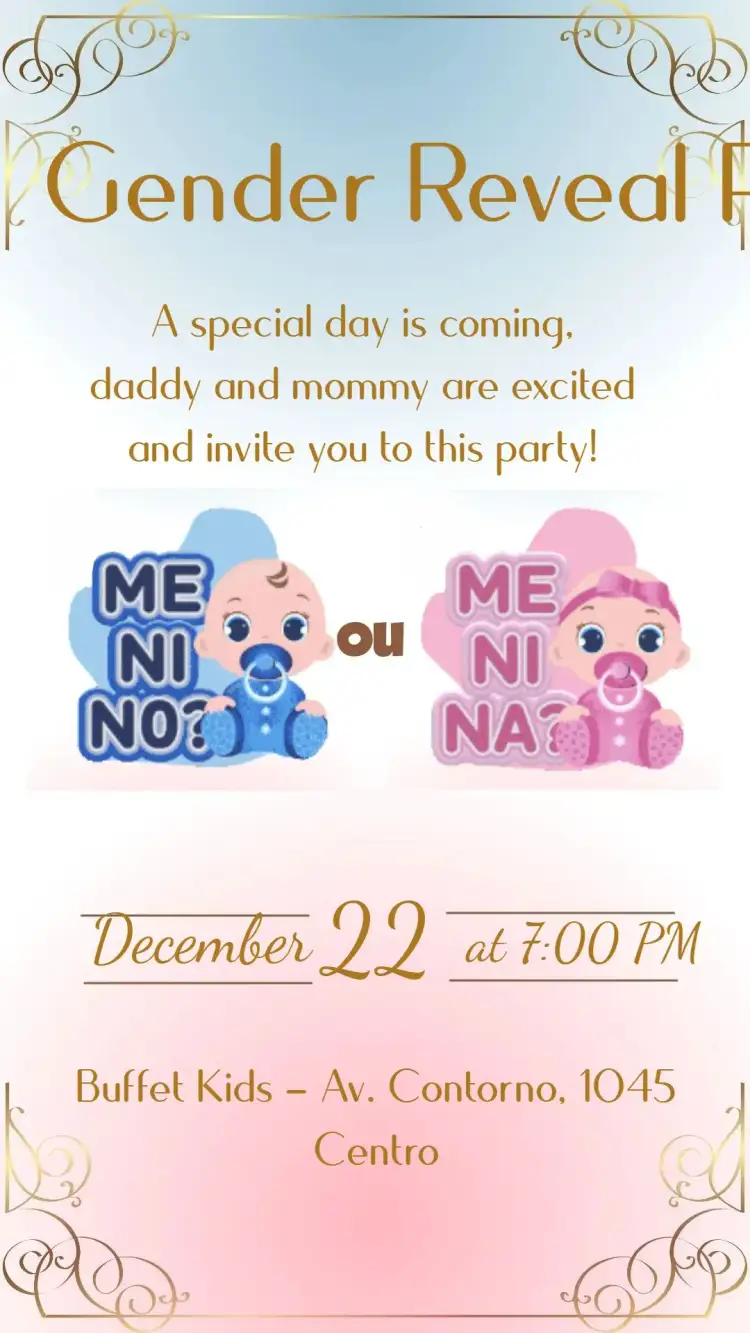 Invitation Gender Reveal Party – Gender Reveal theme colorful, modern, fun, minimalist, playful, childlike