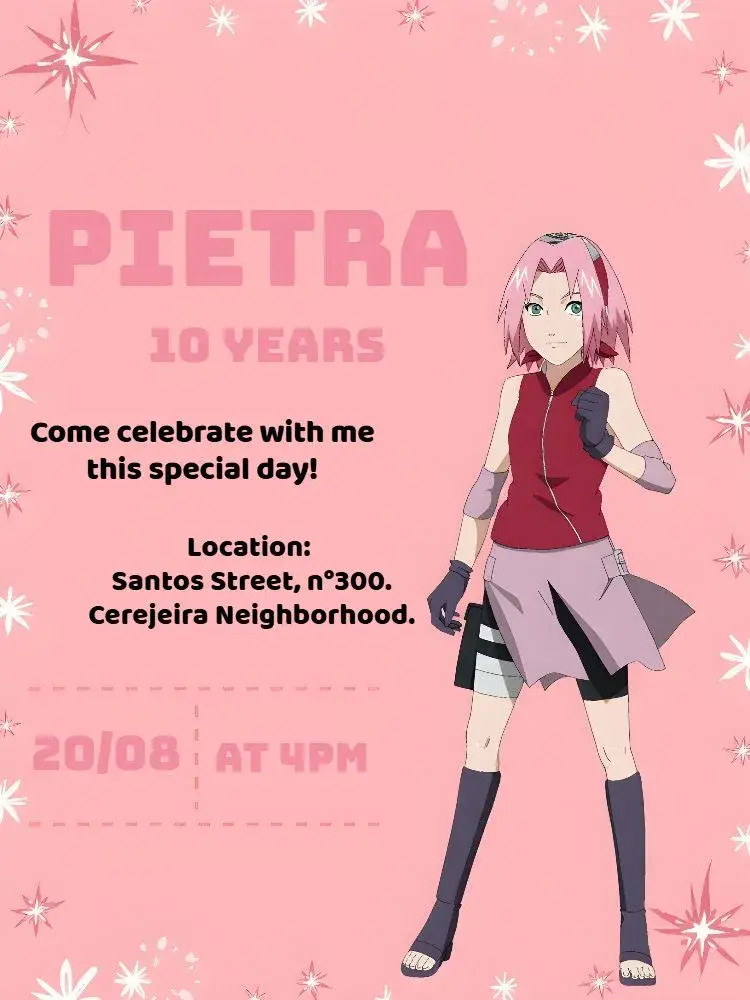 Sakura Girl invitation
