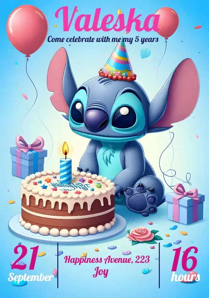 Colorful Stitch invitation