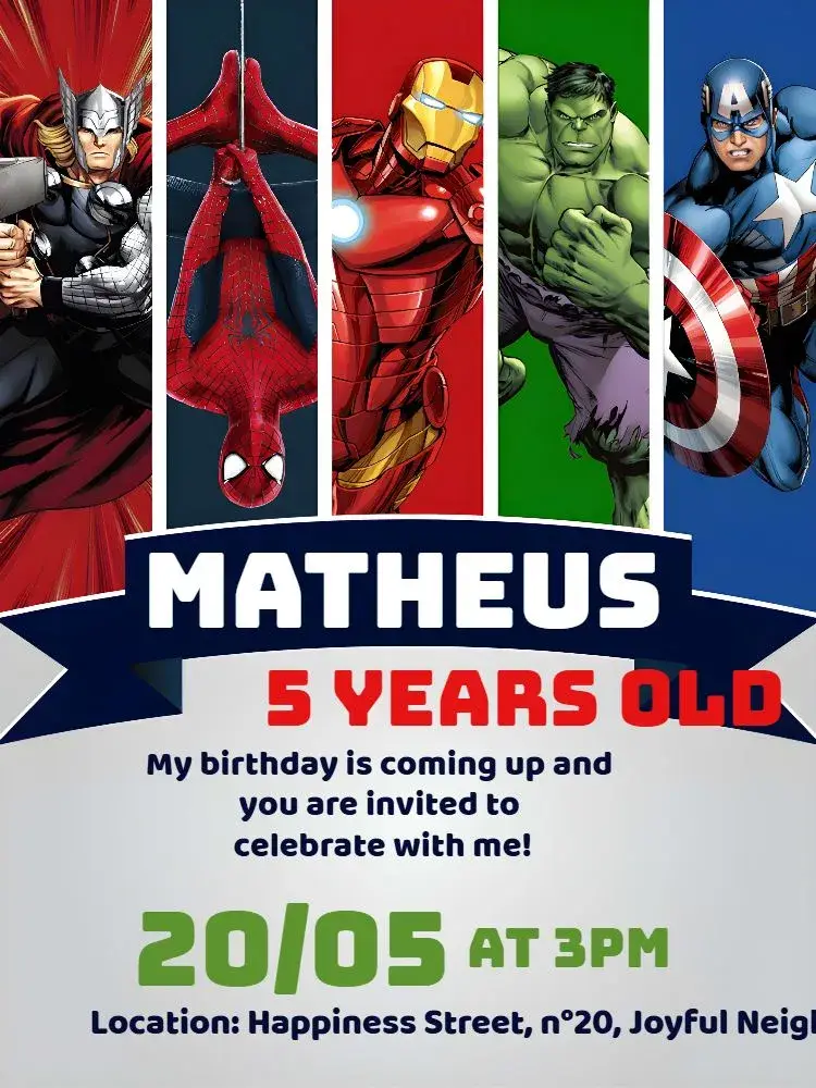 Avengers Avengers invitation