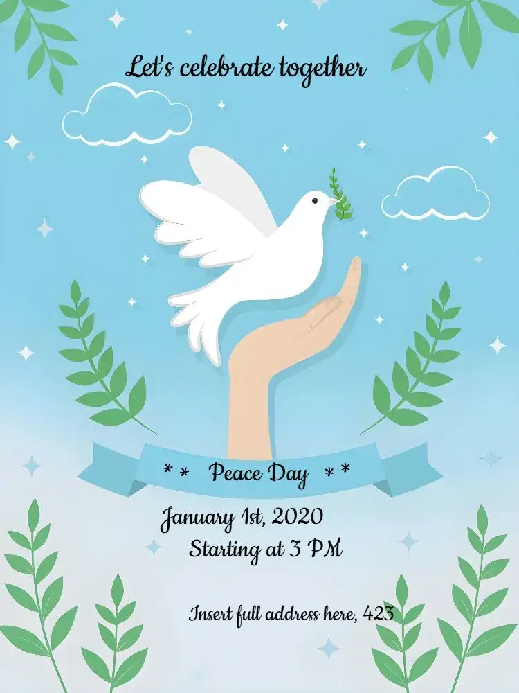 Post World Peace Day January invitation