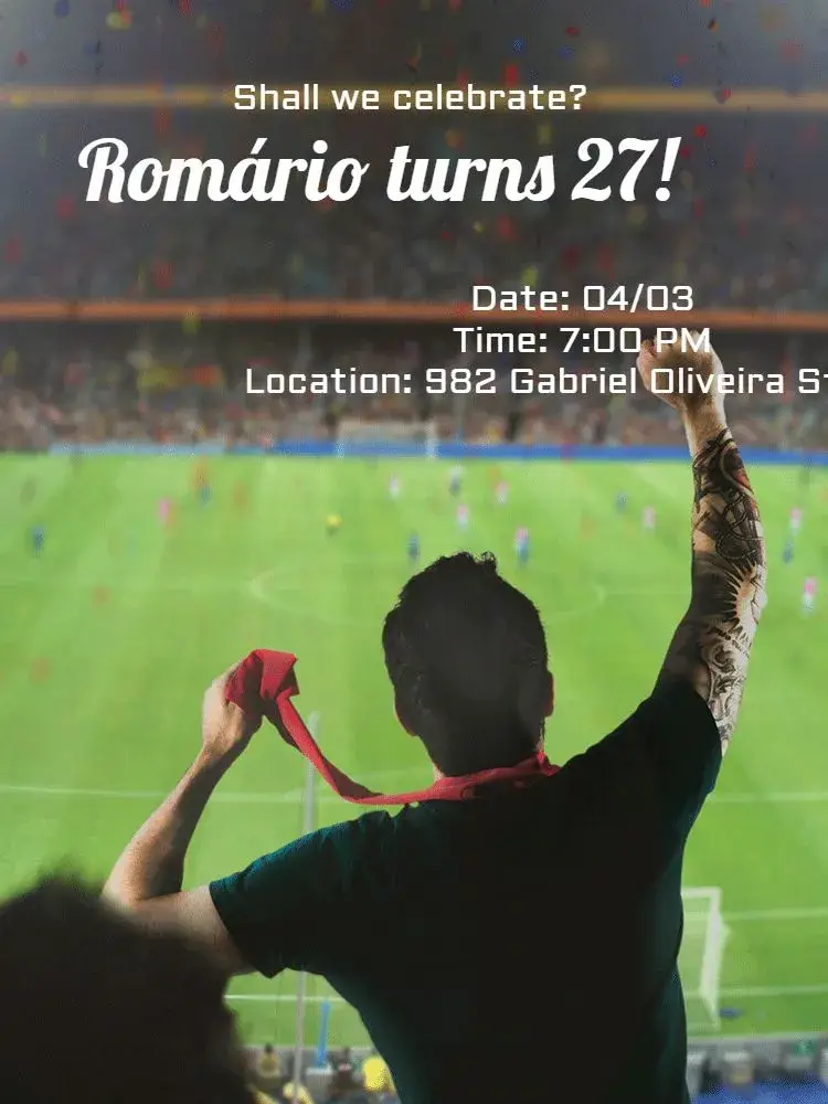 Invite Soccer Stadium editable and customizable