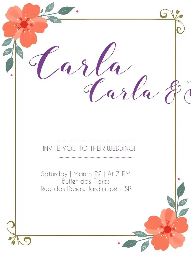 Invitation Colorful Floral Wedding – Wedding theme floral, colorful, modern, vibrant, elegant, natural