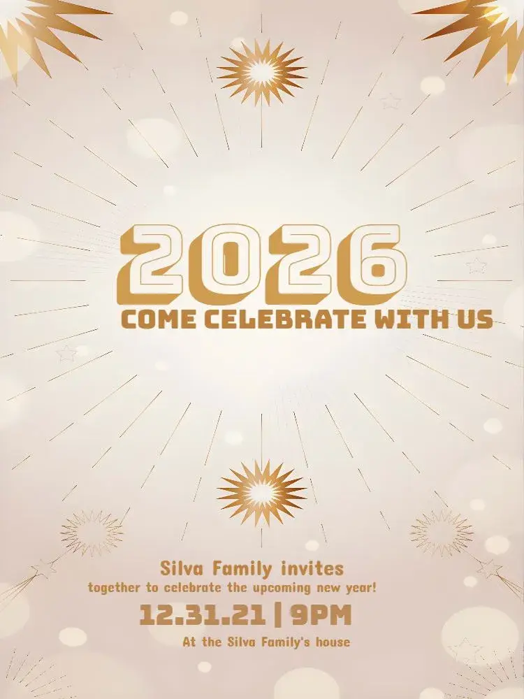 For New Year's Eve 2022 Glitter invitation