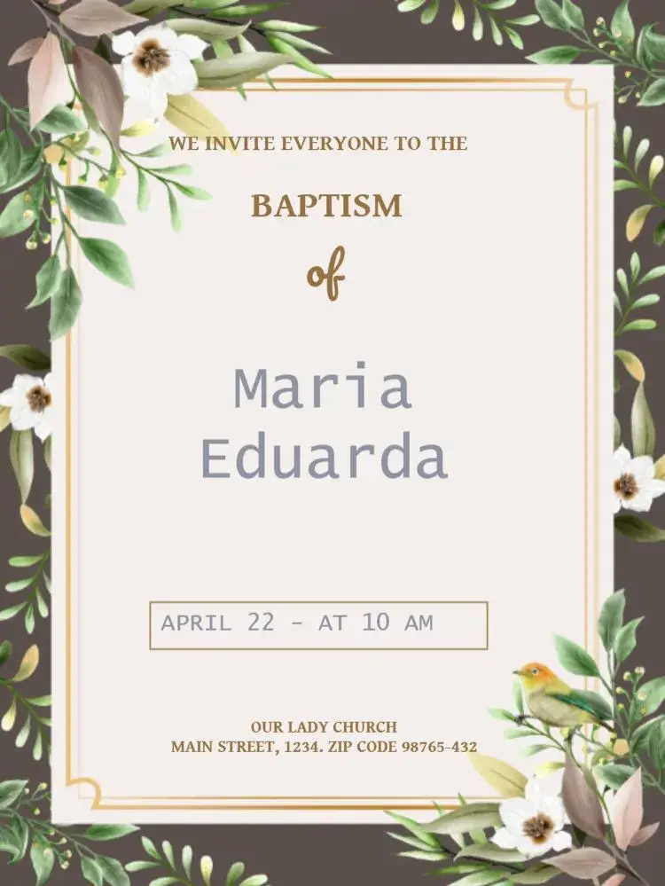 Delicate Baptism Cross Invitation