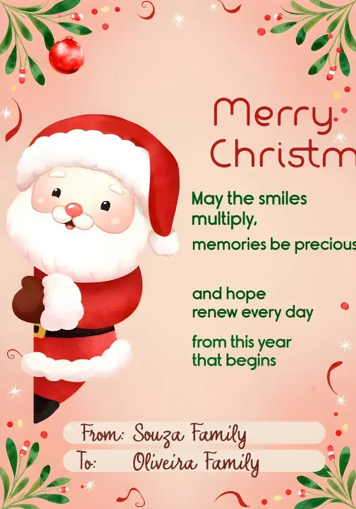 Invitation Red Santa Claus Christmas Card – Commemorative Dates theme vibrant red, festive, classic, cheerful, Christmas illustrations