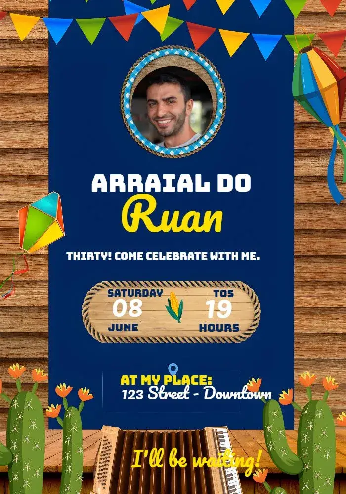 Arraial Festa Junina With Photo São invitation