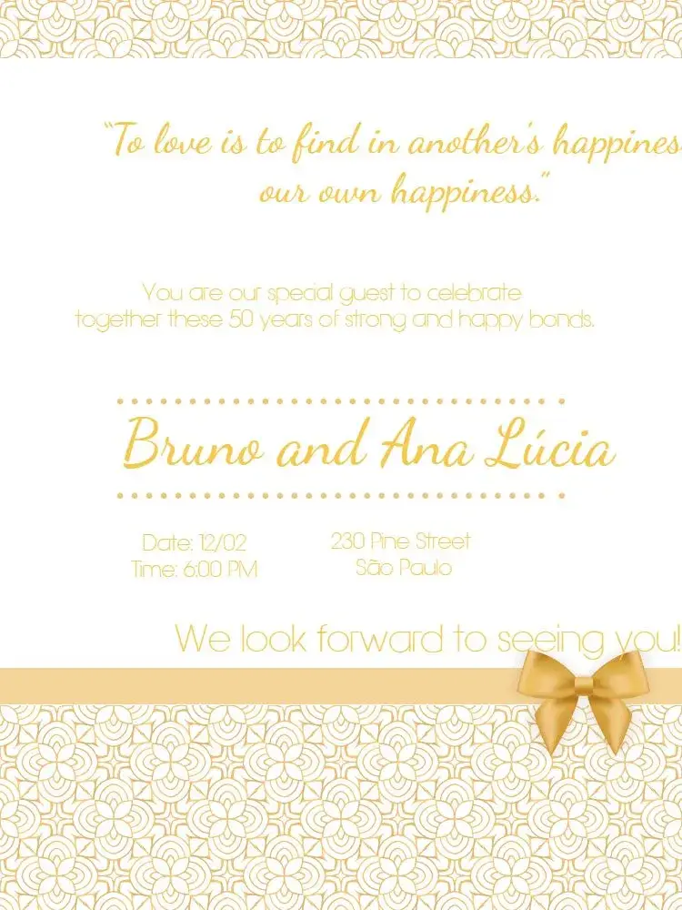 Golden Wedding Anniversary Online invitation