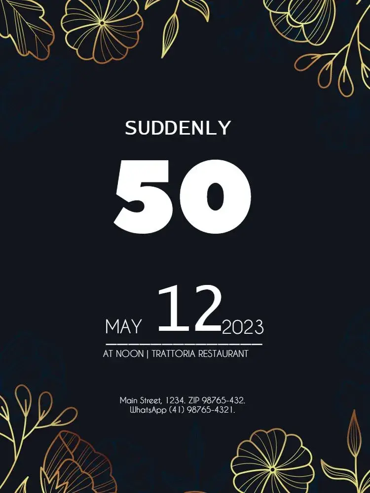 Repente 50 Elegant Dark invitation