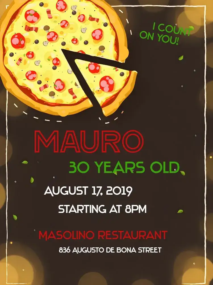 Invitation Na Pizzaria Noite – Most searched for theme vibrant, fun-filled, colorful, modern, themed, relaxed