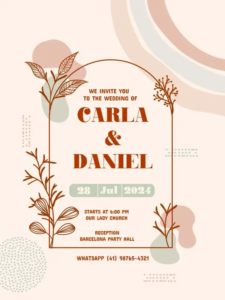 Hipster / Modern Floral Wedding Celebration invitation