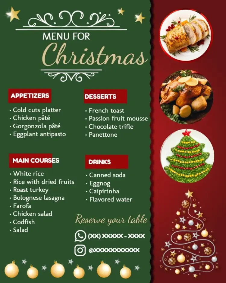 Final Christmas Menu Art invitation