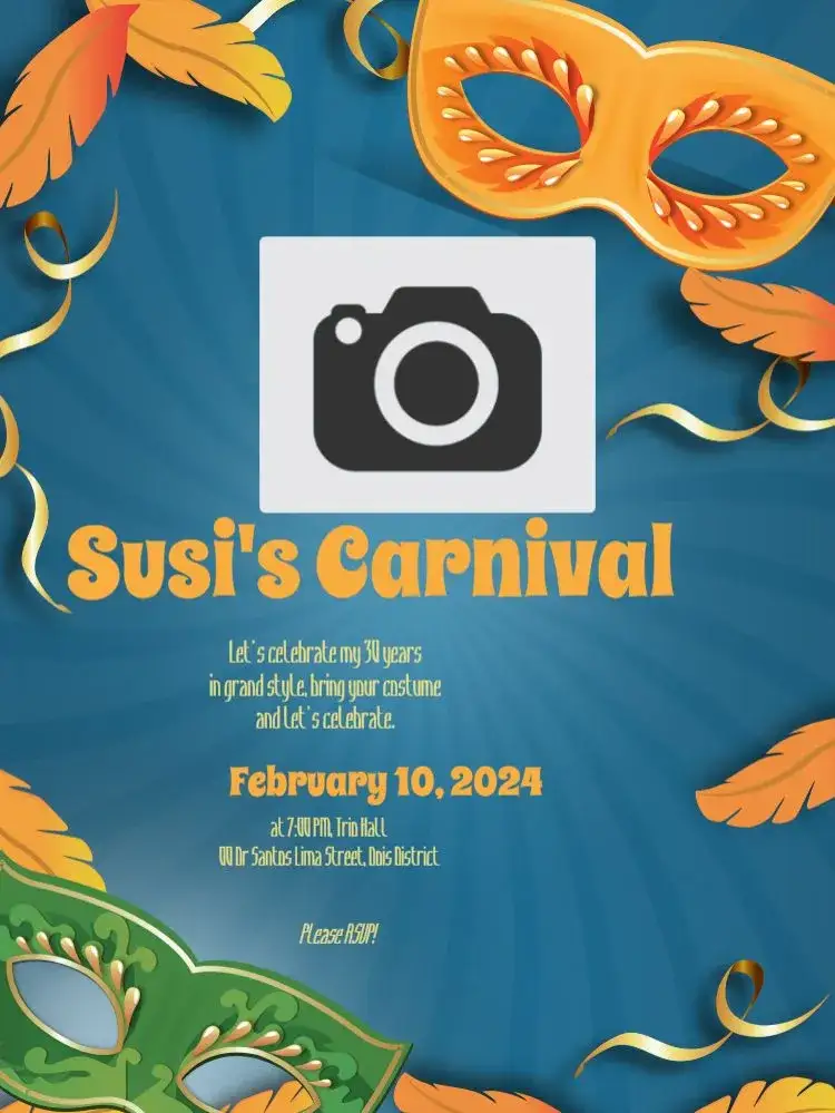 Invitation Carnival Whatsapp – Birthday theme colorful, carnival, festive, fun-filled, modern