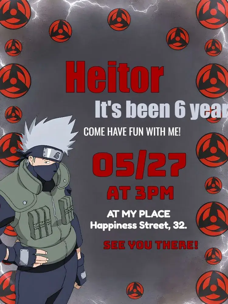 Kakashi Virtual invitation