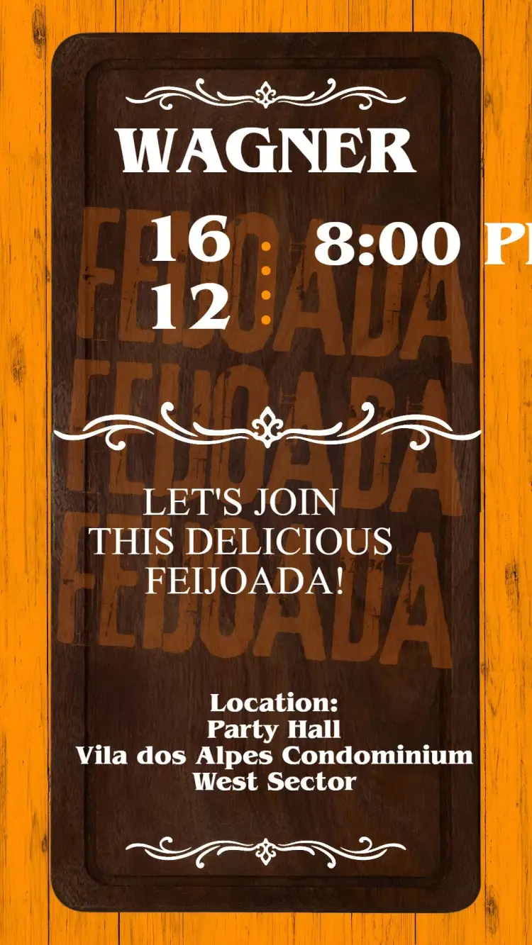 Invite Feijoada editable and customizable
