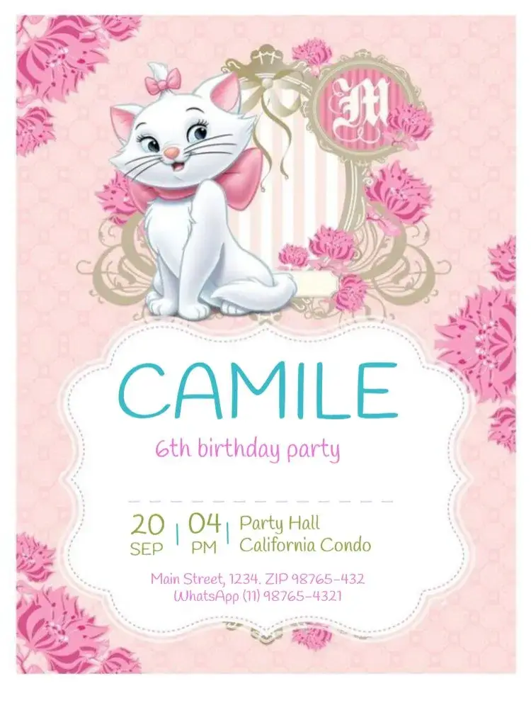 Cat To Edit Children invitation