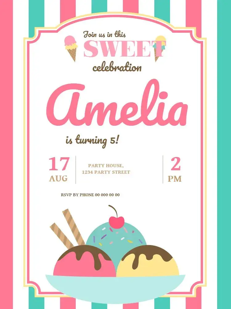 Children's Ice Cream invitation