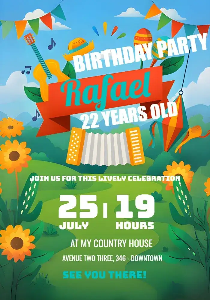 Invite Junina Party Arraiá Girl editable and customizable