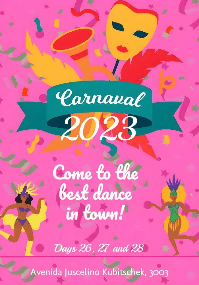 Invitation Yellow Carnival – Commemorative Dates theme carnival, colorful, festive, playful, vibrant, tropical